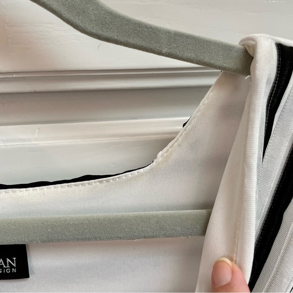 Frank Lyman Design Dress Black & White Stripe Crisscross Size 12 - Picture 6 of 7